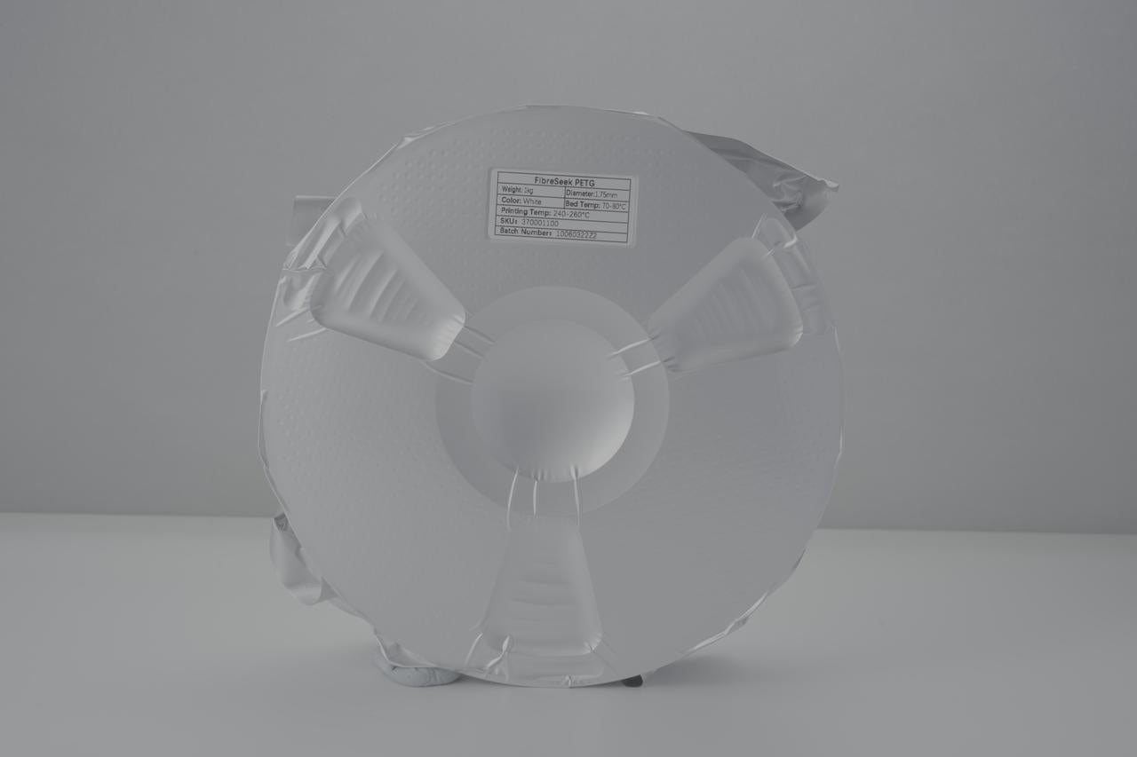 FibreSeek PETG Basic filament spool, packaged front view